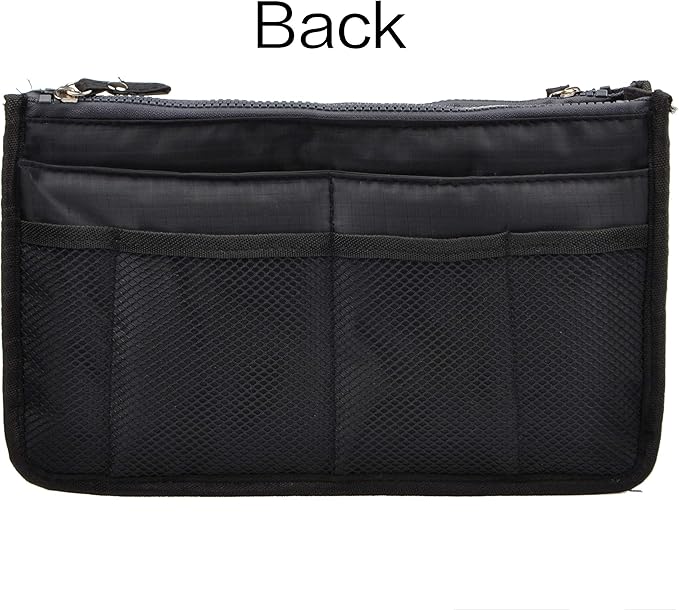 Vercord Updated Purse Handbag Organizer Insert Liner Bag in Bag 13 Pockets Black Medium