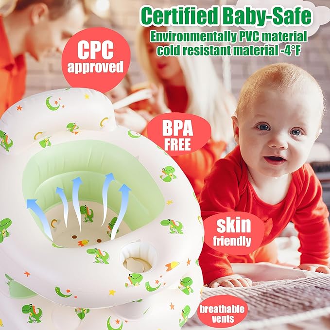 Upgraded Inflatable Baby Seat for Babies 4-36 Months, Inflatable Baby Chair Sit Me Up Floor Seat for Baby, Back Support Baby Seats for Infants for Sitting Up with Built in Air Pump