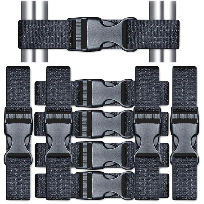 Coosin Baby Safety Locks,Handles Child Safety Locks Simple Installation Home Safety Strap Locks Fit Closed Handle Cabinets,Oven, Double Open The Door Refrigerator, Kitchen Door ect... (8 Pack, Black)