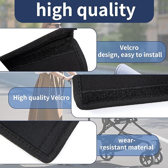 Stroller Handle Cover,Stroller Handlebar Cover,2 Pack Pushchair Armrest Sleeve Handle Protector Covers,Universal Protective Case for Pram Strollers Grip Bar,Stroller Accessories Essentials
