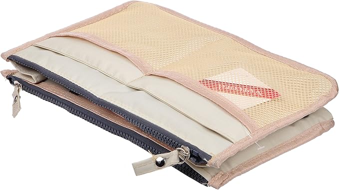 Vercord Updated Purse Handbag Organizer Insert Liner Bag in Bag 13 Pockets Milky Beige Small