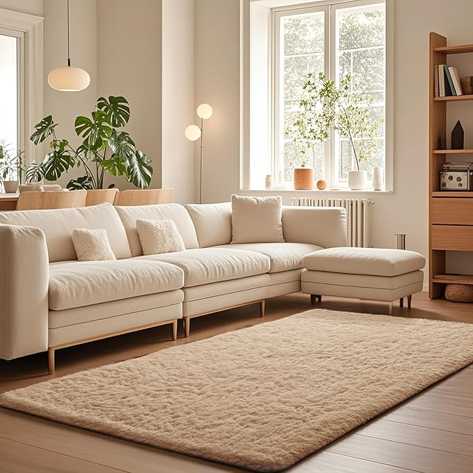 Ophanie Area Rugs for Bedroom Living Room,Color Beige,Size 5' x 8',Shape Rectangular