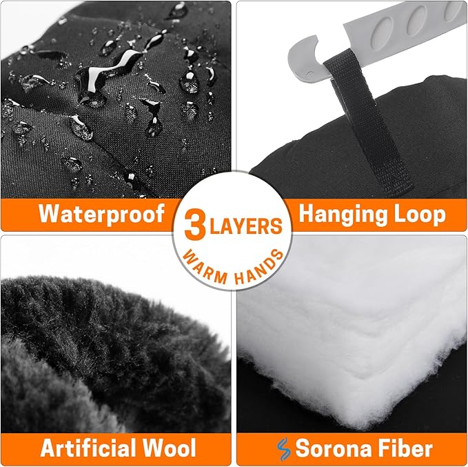 Aurya Stroller Gloves, Universal Stroller Warmmuffs, Winter Anti-Freeze Warm Mittens for Pram, Stroller, Pushchair Handbar