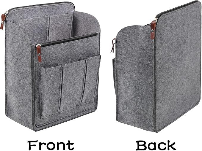 Surblue Felt Backpack Organizer Insert for Travel Rucksack and Daypack, Bag Insert Liner Pocket with Zipper, Large Capacity Divider Foldable Shoulder Bag Organizer for Men and Women, (Grey, XL)