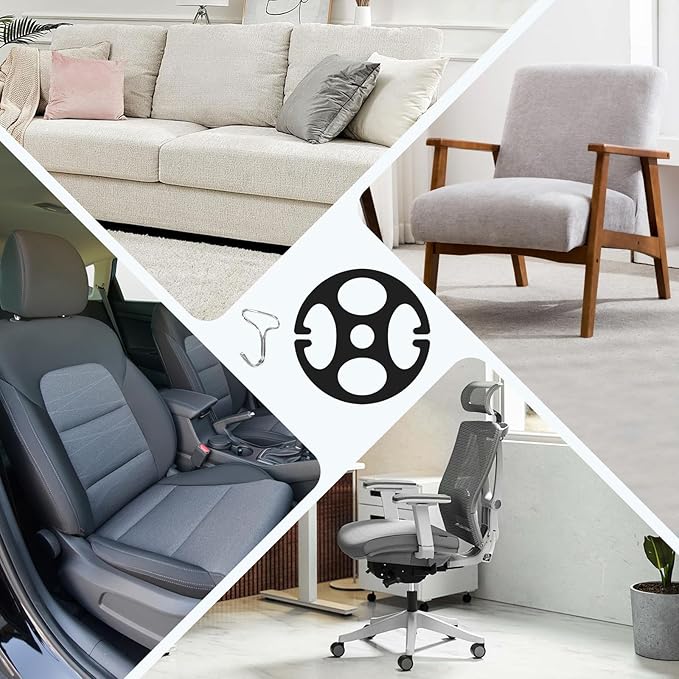 32PCS Car Seat Cover Plum Plate Metal Hooks, 16PCS Plastic Car Seat Chucks and 16PCS Metal Cover Hooks Locking Clips for Installing and Replacing Seat Covers Car Fasteners