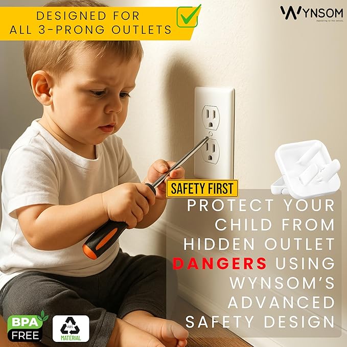 30 Pack Outlet Covers Baby Proofing with Pull Handle- Plug Covers Baby Proofing- White Baby Proof Outlet Covers 3 Prong Child Proof Outlet Cover- Shock Prevent Plug Protectors Baby Proof Plug Covers
