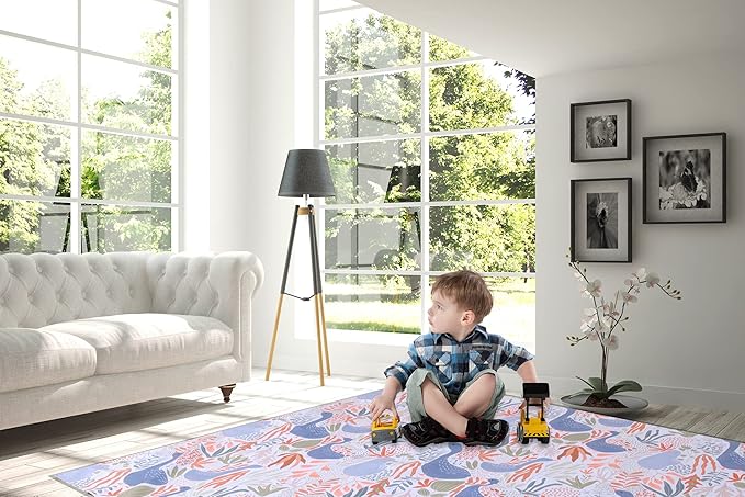Splat Mat for Under High Chair/Arts/Crafts, Waterproof and Anti-Slip Splash Mat Floor Protector, Washable Highchair Floor Mat, 51 Inch Reusable Messy Mat and Baby Feeding Table Cloth