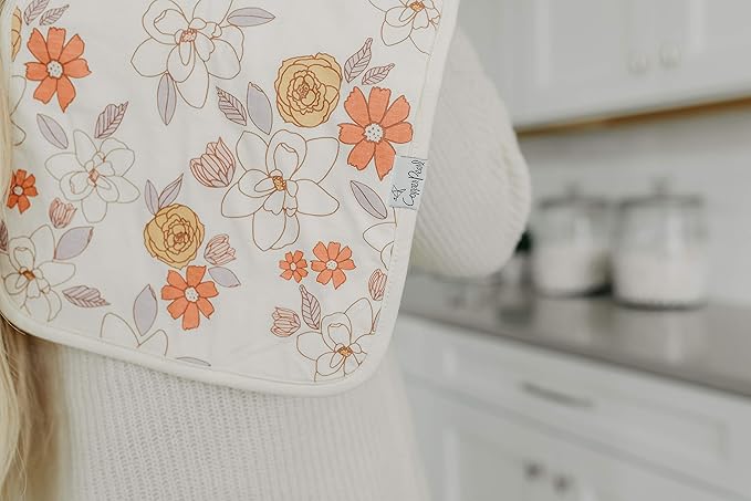 Copper Pearl Premium Baby Burp Cloths - 3-Pack Large Cotton Burp Cloths, Extra Soft Spit Up Rags with 3 Absorbent Layers, Perfect for Baby Girl Gifts (21" x 10" Size, Ferra Set)