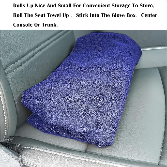 LoyaGour Car Seat Cover Protector Front Seats,for Gym Workout,Running,Swimming,Beach and Hiking,Waterproof Sweat Towel Bucket Seat Covers for Cars SUV Trucks (Blue, 2Pcs)