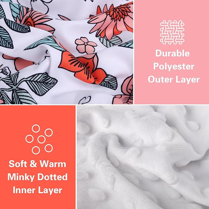 Rquite Car Seat Cover Baby, Carseat Covers Baby for Girl Boy, Warm Minky Infant Car Seat Cover Winter, Peekaboo Opening Car Seat Canopy, Multi-use Baby Carrier, Stroller, Nursing Cover, Minky Blanket