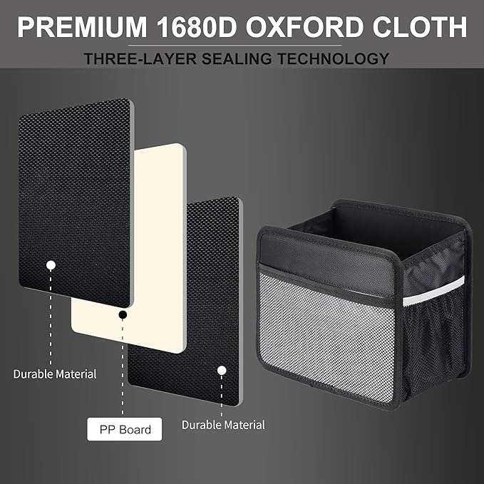 Uplien Car Back Seat Organizer and Storage Bag, Premium 1680D Oxford Cloth Collapsible Universal Hanging Car Seat Back Organizer for Kids & Adults