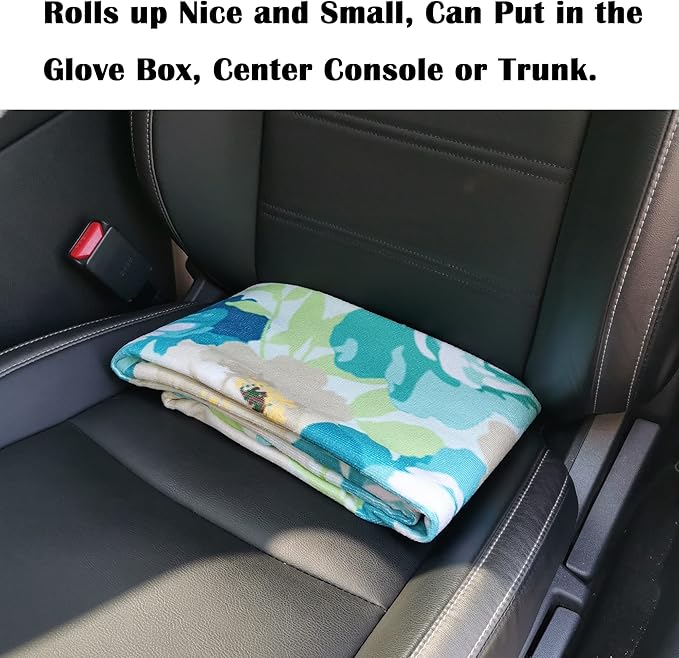 LoyaGour Car Seat Cover Protector Front Seats,for Gym Workout,Running,Swimming,Beach and Hiking,Waterproof Sweat Towel Bucket Seat Covers for Cars SUV Trucks (Chrysanthemum, 2Pcs)