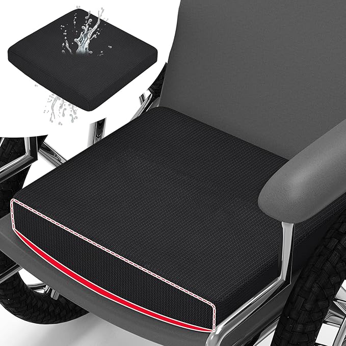 HAVARGO Washable Wheelchair Seat Cushions–Easy Maintenance Wheelchair Cushion That Reduces Caregiver Workload–Patented Anti-Sag Design with Anti-Slip Cover for Improved Comfort on Lower Back& Tailbone