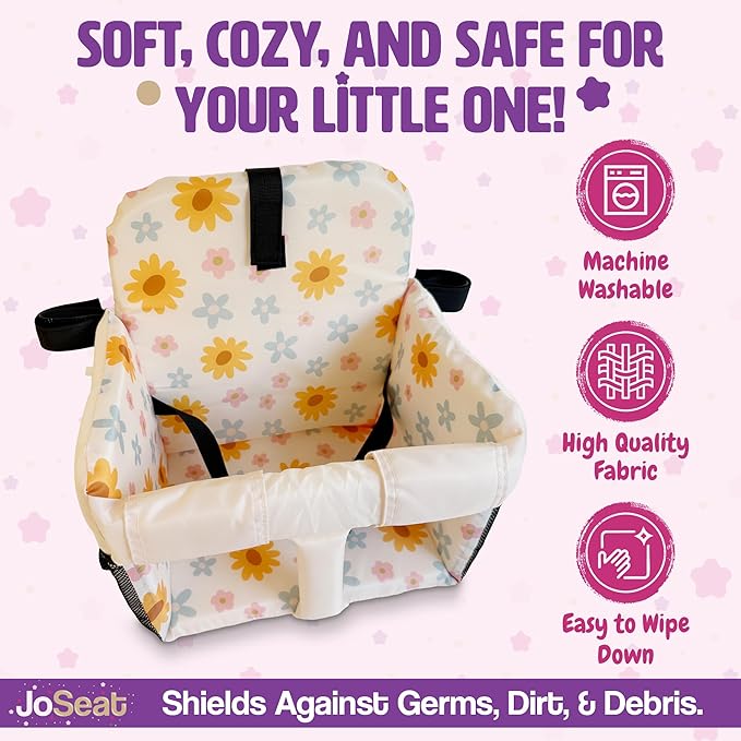 Shopping Cart Seat Cover for Baby, High Chair & Grocery Seat Protector, Padded Chair Covers for Restaurant Seats, Unisex Machine Washable Grocery Cart Liner & Swing Insert – Floral