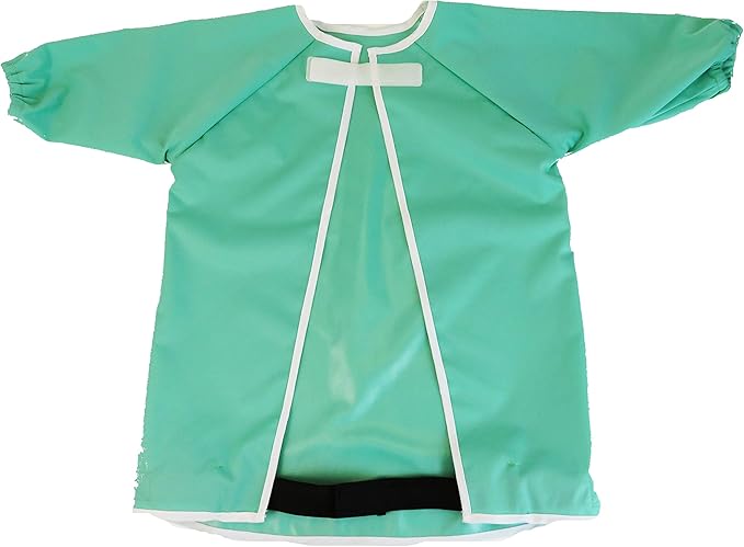 Clean Cub Baby Led Weaning BLW Long Sleeve Apron Bib with Suction Cups for Infant and Toddlers (Green, 6-12)