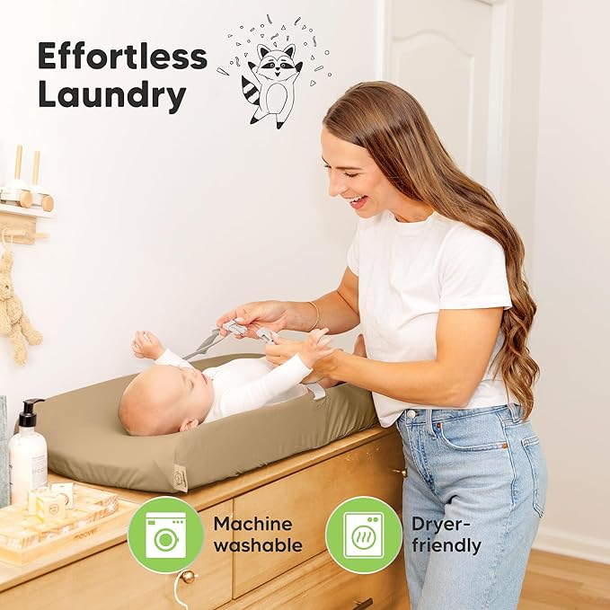 2-Pack Baby Changing Pad Cover for Girl, Boy - 34x18 Soft Viscose Derived from Bamboo Baby Diaper Changing Table Pad Cover Sheets, Neutral, Snug Fit Nursery Diaper Change Sheets (Pecan)