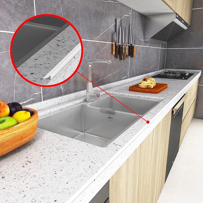 118-inch Shower Threshold Water Dam, Keep Water In Shower or Countertop Dry, Apply Toapply To Countertop, Shower, Bathroom, Bathtub Self Adhesive Caulk Seal Strip Edge