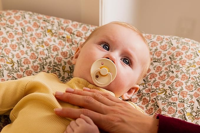Bibs Colour Pacifier 2-Pack | BPA Free Soother, Round Nipple. Natural Rubber Latex,