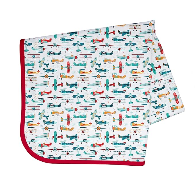 BapronBaby Retro Airplanes Splash Mat - Waterproof Catch-All for Under High Chairs, Floors, Tables, Playtime or Arts & Crafts - Machine Washable - 45" x 45”