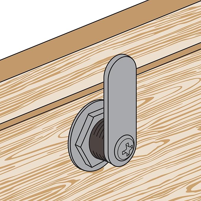 Prime-Line U 9953 Drawer and Cabinet Lock – Secure Important Files and Drawers, 1-3/8 in., Diecast Housing with Brass Finish, Fits on 1 in. Max Panel Thickness (1 Kit)