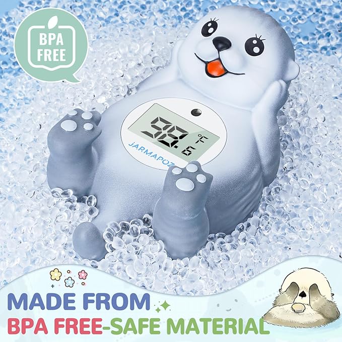 JARMAPOZ Baby Bath Thermometer - Water Thermometer for Baby Safety - Quick Read Floating Bathtub Toy in Fahrenheit & Celsius - Ideal for Infant, Newborn & Toddler Bath Time