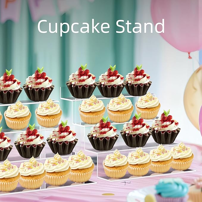 bigantss 9 Inch Acrylic Shelf for Perfume Organizer, 4 Tier Funko POP Shelves, Cologne Organizer Tiered Riser Display Stand, Acrylic Display for Decoration