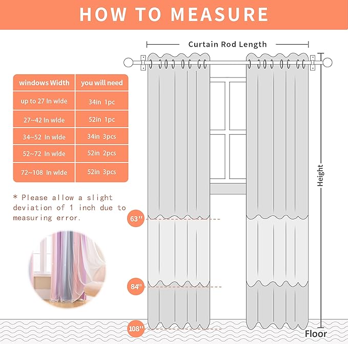 XiDi Dream Star Blackout Curtains for Kids Rooms Girl Princess Curtain for Daughter Bedroom Window (Grey Pink Purple, W34 X L63)