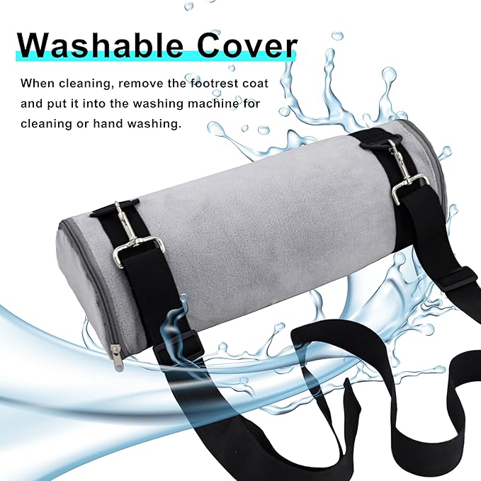 Kalnweis Car Seat Foot Rest,Car Seat Foot Rest for Kids-Booster Seat Foot Rest-Convenient Car Accessories for Kids - Supportive Car Seat Pillow for Toddlers - Long Adjustable Strap (Gray)