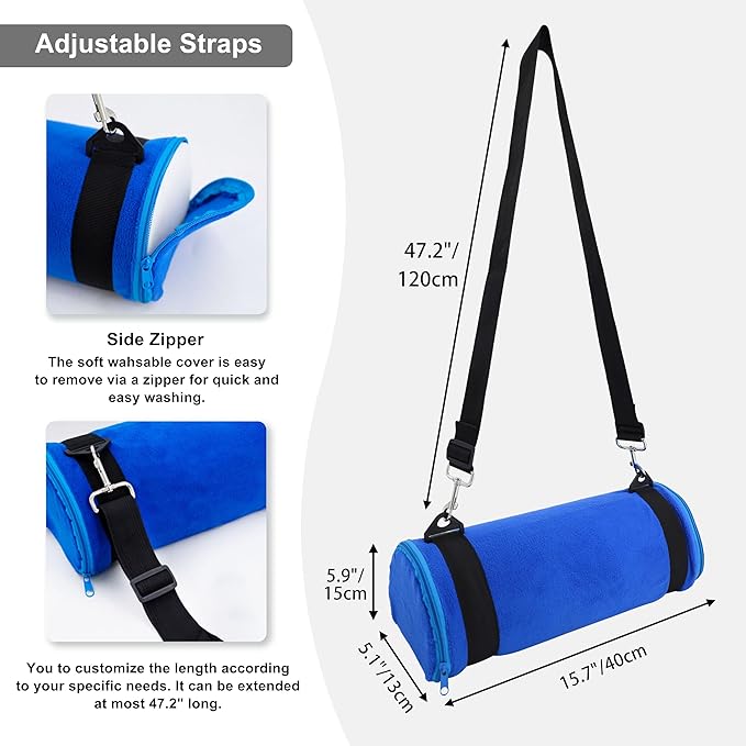 Kalnweis Car Seat Foot Rest for Kids - Booster Seat Pillow With Long Adjustable Strap - Convenient Supportive Accessory for Toddlers (Blue)