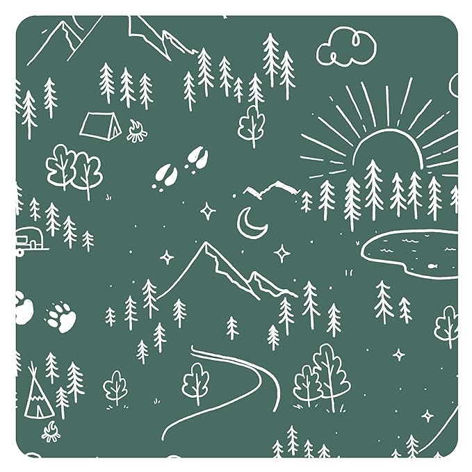 BapronBaby Pine Forest Splash Mat - Waterproof Catch-All for Under High Chairs, Floors, Tables, Playtime or Arts & Crafts - Machine Washable - 45" x 45”