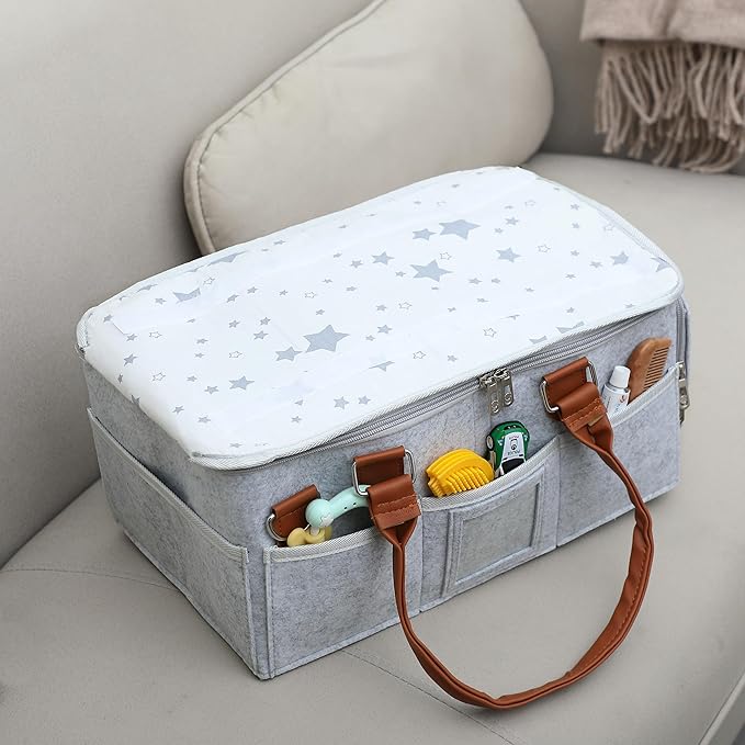 Mr. Pen- Baby Diaper Caddy Organizer with Lid, Baby Organizer, Diaper Caddy with Lid