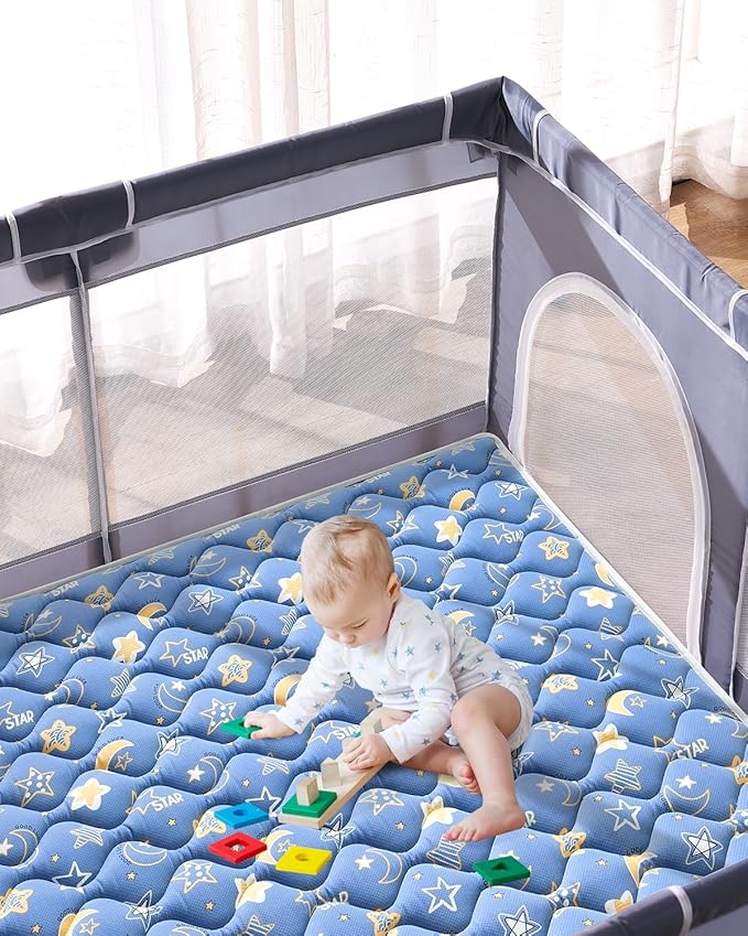 Premium Foam Baby Play Mat 79" X 71", Extra Large Activity Playmats for Babies,Toddlers, Infants, Soft Thicker Sponge Baby Mat for Floor, Play & Tummy Time, Machine Washable for Easy Care