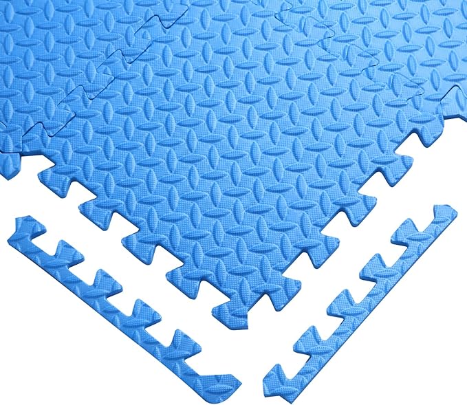Coolcandy Baby Foam Play Mat 16Pcs with Edge Strips, 4 Colors Interlocking Floor Tiles, 0.4″ Thickened Non-Slip Puzzle Floor Mat for Infants Toddlers Playroom & Daycare