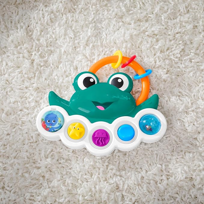 Baby Einstein Ocean Explorers Neptune’s Busy Bubbles Sensory Activity Toy, with Interactive Lights and Music, Ages 3+ Months