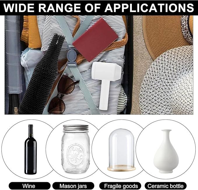 Black Wine Bottle Protector Sleeves by Honeycomb Paper,36 Set Reusable Glass Liquor Bottle Sleeves for Airplane Travel,Transport,Camping-Proof Hardened Safety and Impact Resist