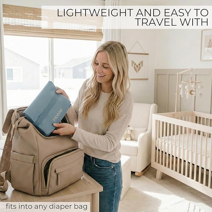 Beautiful Portable Baby Changing Pad - Wipeable and Easy to Clean Diaper Changing Mat - The Perfect Waterproof Vegan Leather Pad for Traveling