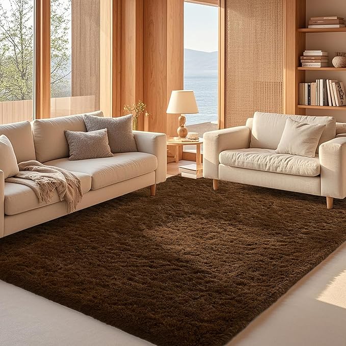 Ophanie Area Rugs for Bedroom Living Room,Color Brown,Size 5' x 8',Shape Rectangular