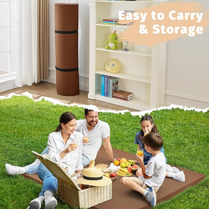 Waterproof Baby Play Mat for Floor 1.3"Thick Memory Foam 59 * 59 Cushion Playpen Playmat Tummy Time Nursery Rug Pad Mattress Create Soft & Safe Area for Infants,Toddler,Kids,Chestnut