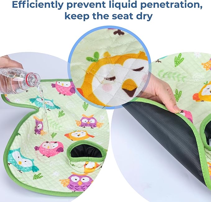 COOLBEBE Infant Car Seat Protector for Potty Training, Dry Waterproof Car Seat Liner Toilet Training for Baby Infant Toddler, Piddle Pads Cover Pad for Strollers & Carseat (Green)