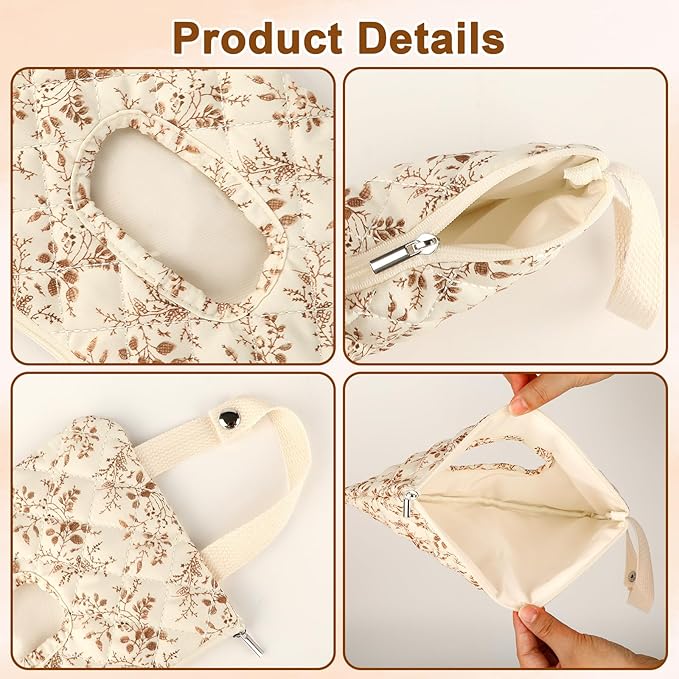 Wipes Dispenser，Portable Wipes Holder for Outdoor, Refillable Wipes Container, Wet Wipe Pouch for Travel, Wipe Holder for Diaper, Resuable Wipes Case for Hiking, Stroller Daily Casual - Beige