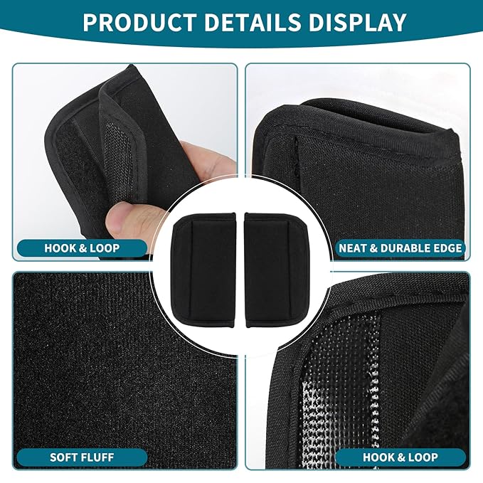 Car Seat Shoulder Pads Compatible with Doona, Ultra Soft and Breathable Grid Fabric, Protect Neck and Shoulder Strap Covers, Easy to Install, Straps Pads for Car Seat and Stroller, Black