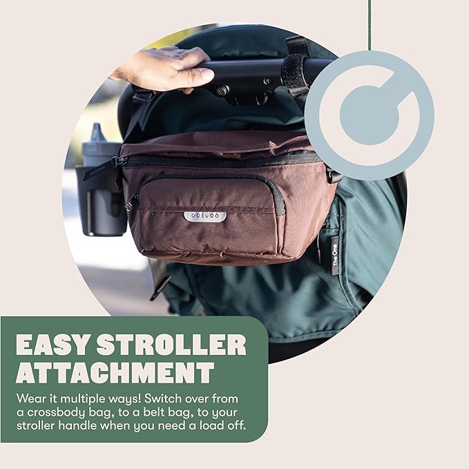 Colugo On-The-Go Stroller Organizer Insert with Zipper, Caddy with Cup Holder, Stroller Accessories for Parents specially designed to fit to your stroller with Non Slip Straps (Black)