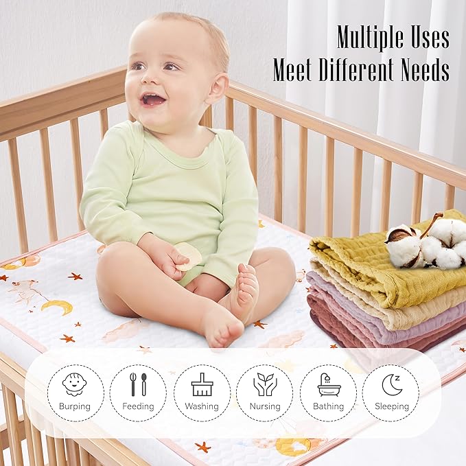 12 Pack Muslin Burp Cloths - Large 20" x 10", Ultra Absorbent 100% Cotton for Baby Drool and Messes - Soft, Gentle Baby Burp Rag for Boys & Girls -Brown, Honey, Bean Paste Series