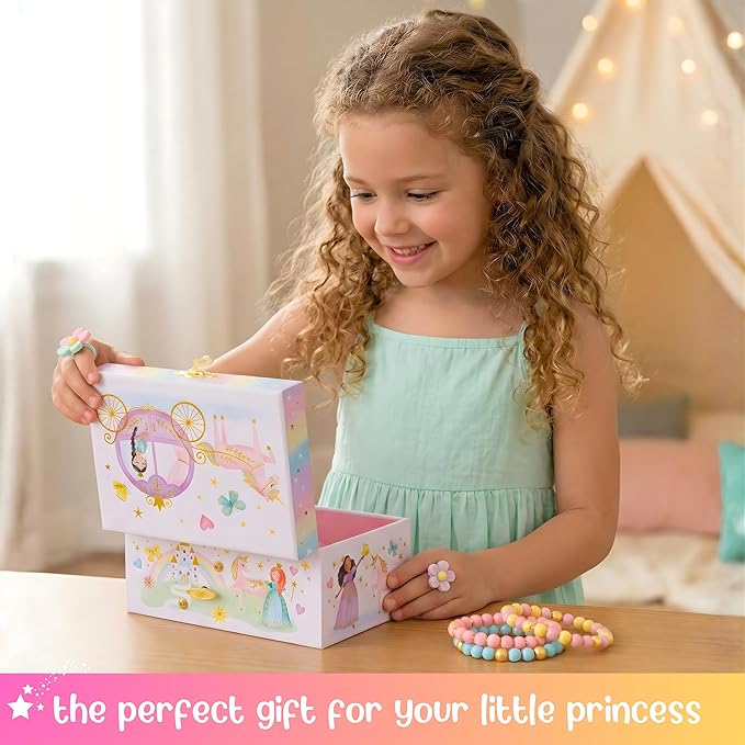 Giggle & Honey® Musical Princess Jewelry Box for Girls | Music Boxes for Little Girls | Toddler Jewelry Box for 4 Year Old Kids | Toys for Toddlers | Birthday Gifts for Kids 5, 6, 7, 8, 9 Years