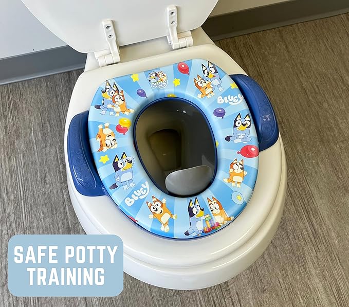 Bluey Soft Potty Seat-Potty Training Toilet Seat,Soft Cushion,Baby-Potty Training,Safe,Easy to Clean,(Pack of 4)