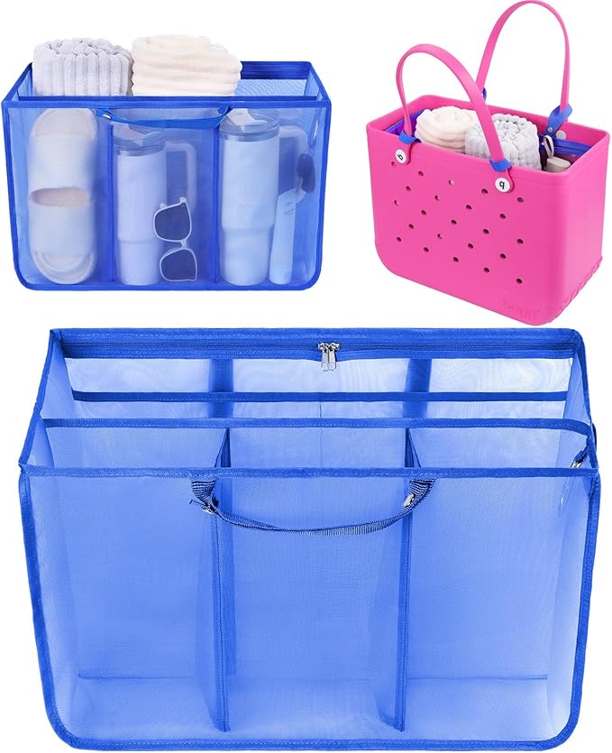 OUTXE Beach Bag Organizer Compatible with X Large Bogg Bag Accessories Inserts, Lightweight Mesh Insert Divider Pouch for Original XL Bogg Bags, Beach Tote Bags Insert for Organizing