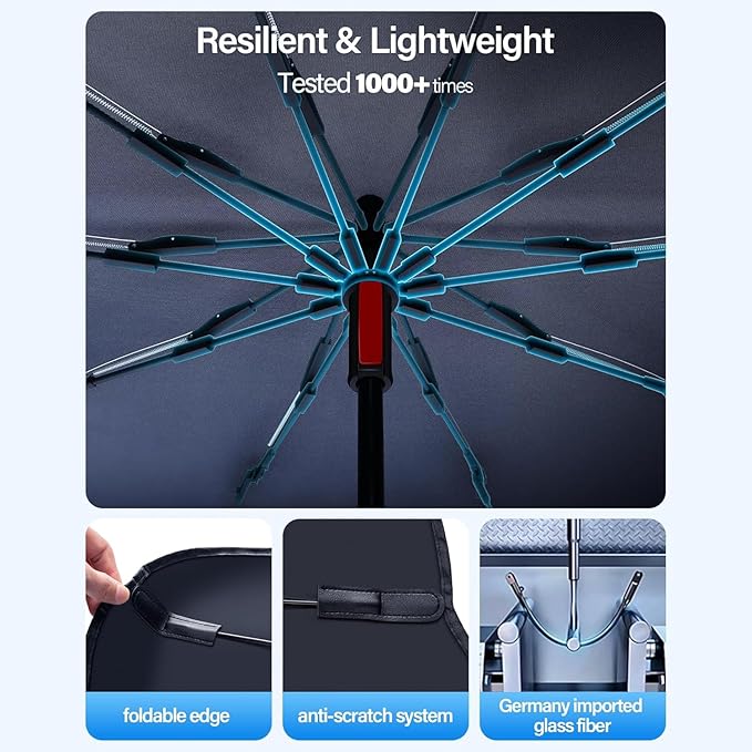 [2026 Upgrade] Car Windshield Sun Shade Umbrella, Car Sun Shade Windshield for Auto Trucks Sedan SUV Keeps Vehicle Cool Heat Insulation