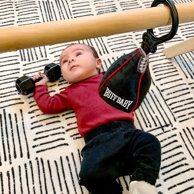 Genuine Fred BUFF BABY Speed Bag Crinkle Toy, Hanging Toy for Play Gym and Stroller, Engaging and Sensory Rich Toy, Fun Gift for Fitness Enthusiast and New Parents, Unique Gift