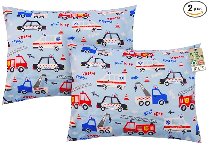 ZPECC Toddler Pillow with Pillowcase 2 Pack - 13x18 Organic Cotton Hypoallergenic Kids Pillow, Baby Essentials for Travel Crib Daycare Stroller (Intended for Age 2 and up) Car