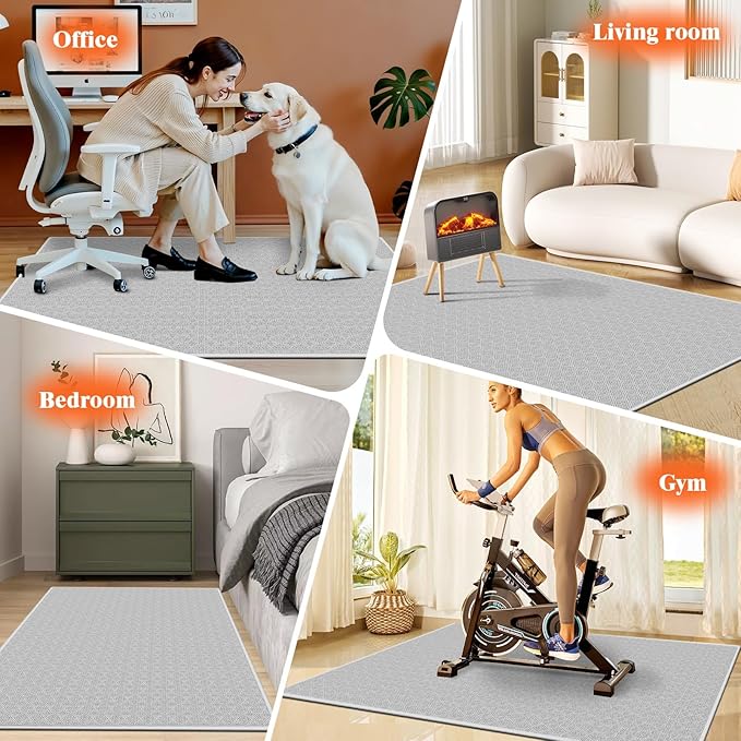 KMAT Office Chair Mat, 46x60in Heavy Duty Hardwood/Tile Floor Protector, Computer Desk Mat for Rolling Chairs, Work, Study, Office, White